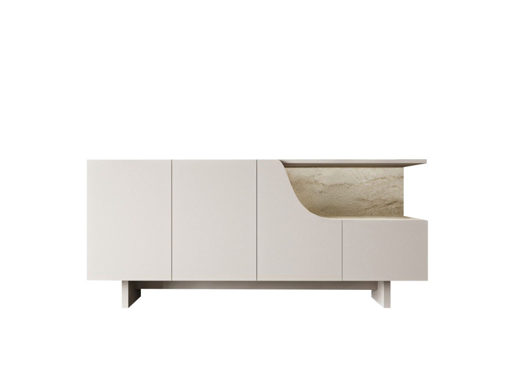 Aparador de madera «Line» - 180 x 40 x 81 cm - Beige