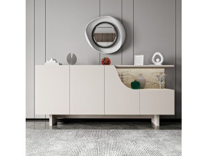 Aparador de madera «Line» - 180 x 40 x 81 cm - Beige 2