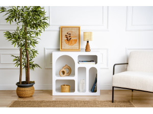Aparador de madera "Lessa" - 80 x 37 x 74 cm - Blanco 2