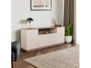 Aparador de madera "Arista" - 180 x 44 x 75 cm - Beige 2