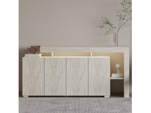 Aparador de madera "Beliz" - 170 x 35 x 80 cm - Travertino 2