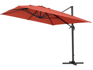 Sombrilla de jardín Sun 4" aluminio deportado - Rectángulo - 3 x 4 m - Rojo