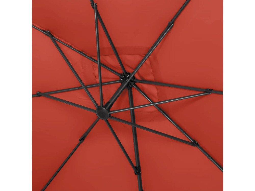 Sombrilla de jardín Sun 4" aluminio deportado - Rectángulo - 3 x 4 m - Rojo