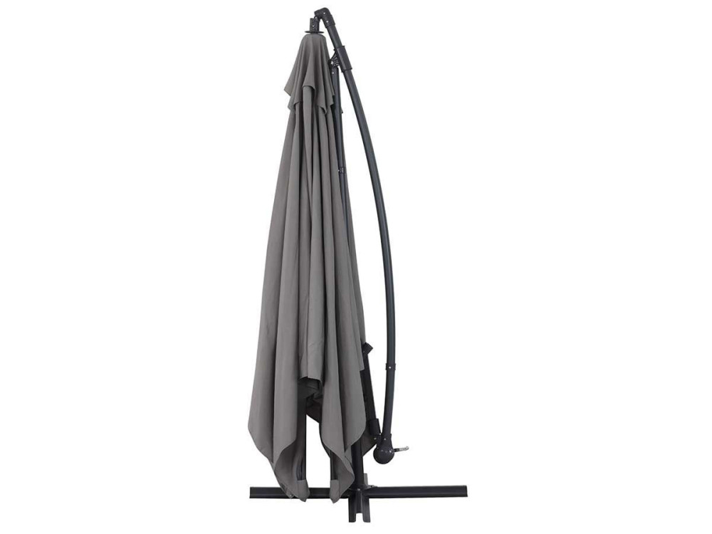Parasol lateral de jardín Aluminio “Ilios 3” – Cuadrado – 3 x 3 m  - Gris