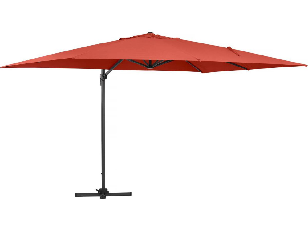 Parasol Lateral de jardín Alu “Sun 4” – Rectangular – 3 x 4 m – Rojo + funda protectora