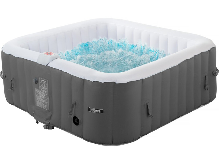 Spa hinchable "RIVIERA" de PVC - 6 plazas - Gris/blanco