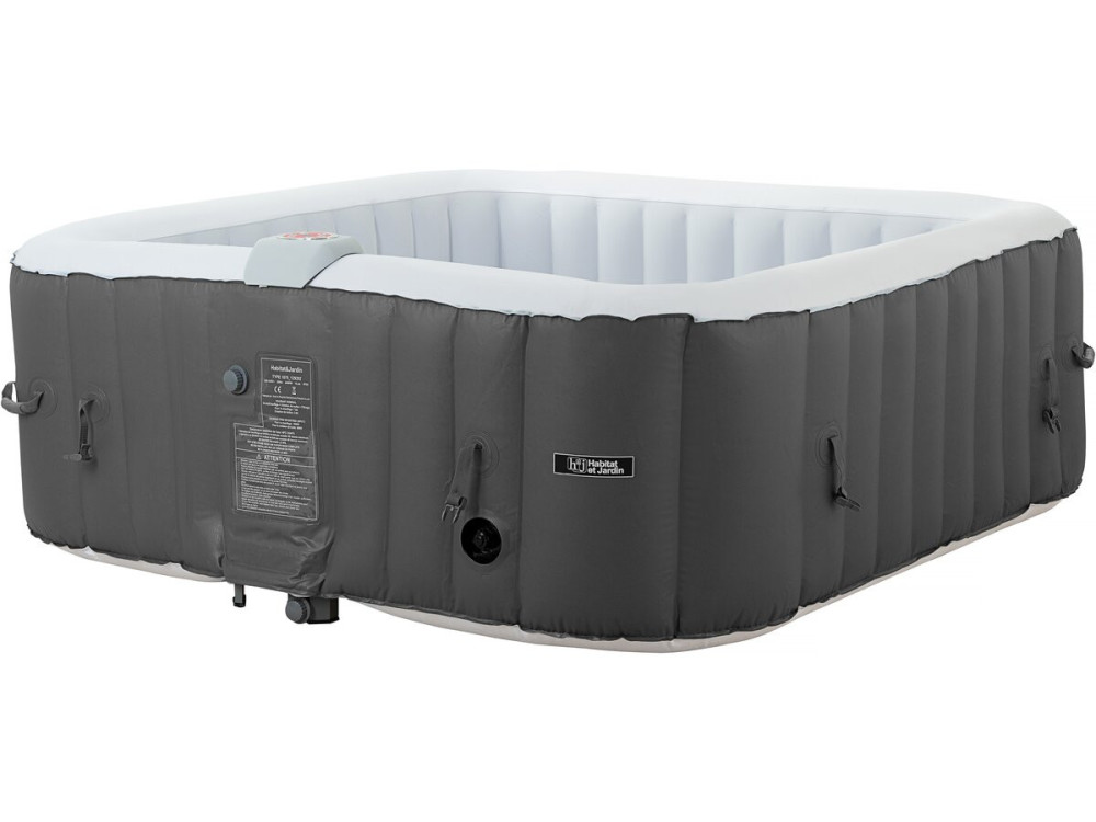 Spa hinchable "RIVIERA" de PVC - 6 plazas - Gris/blanco