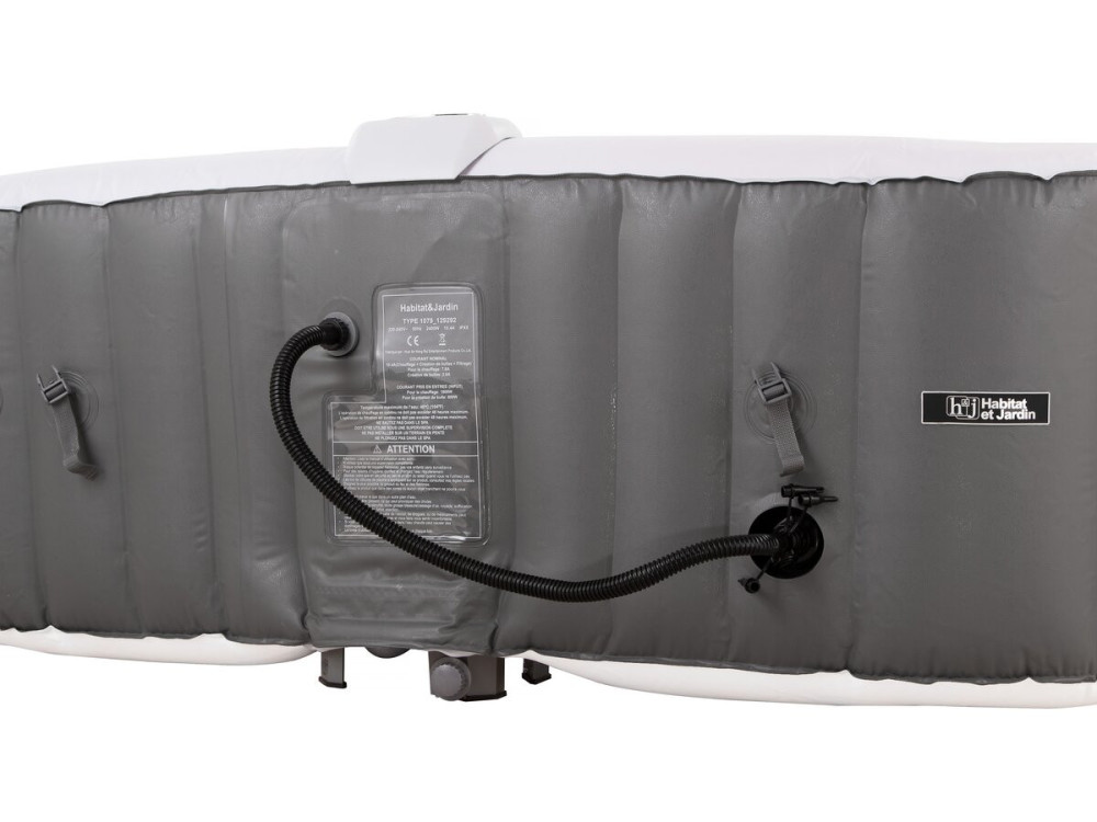Spa hinchable "RIVIERA" de PVC - 6 plazas - Gris/blanco