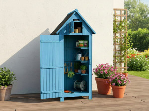 Armario para Jardin " Cabanon" - 77 x 54.5 x 179 cm  - Azul cielo 2