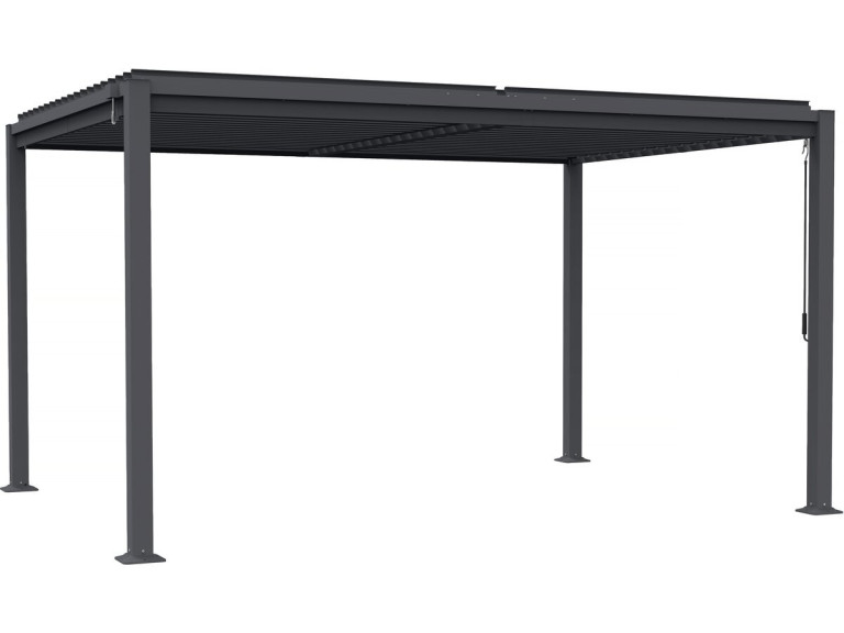 Pérgola bioclimática autoportante "Howard" con lamas orientables - 3 x 4 m - Gris