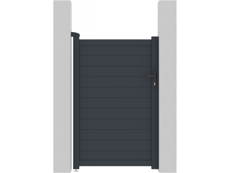 Puerta jardin aluminio "Marc" - 101.2 x 155.9 cm - Gris
