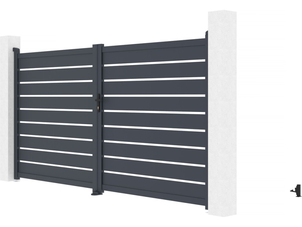 Portal de aluminio "Bastien" - 350 x 176 cm - Antracita