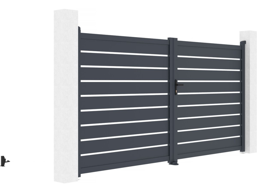 Portal de aluminio "Bastien" - 350 x 176 cm - Antracita