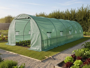 Túnel de invernadero para jardín «Lys» - 24 m² - 140 g - Verde 2