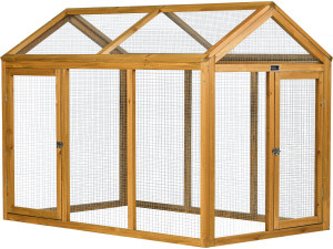 Corral extensible de madera para gallinero Coco - 6 gallinas - Marrón