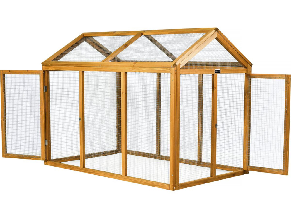 Corral extensible de madera para gallinero Coco - 6 gallinas - Marrón