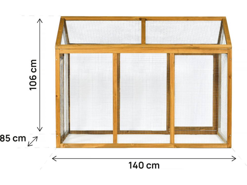 Corral extensible de madera para gallinero Coco - 6 gallinas - Marrón