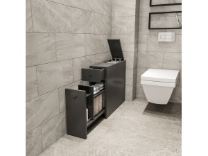 Mueble de baño de madera "Calencia" - 60 x 19 x 55 cm - Gris antracita 2