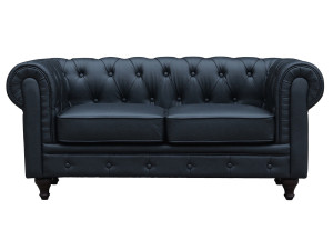 Sofá Chesterfield "Aliza"- 2 plazas - Negro 2