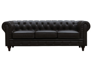 Sofá Chesterfield "Aliza"  3 plazas - Marron 2