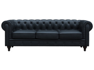 Sofá Chesterfield "Aliza"  3 plazas - Negro 2