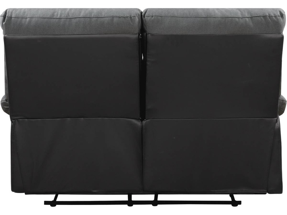 Sofá reclinable 2 plazas "Lincoln" - Negro/Gris oscuro