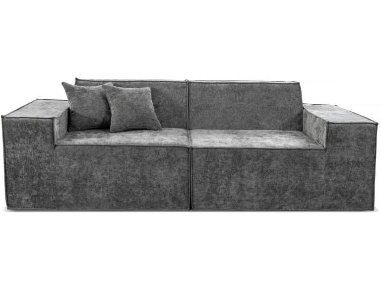 Sofá modular recto de 3 plazas en tejido texturizado "Lusso" - Gris