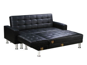 Sofá esquinero convertible y reversible "Theo" - 4 plazas - Negro 2