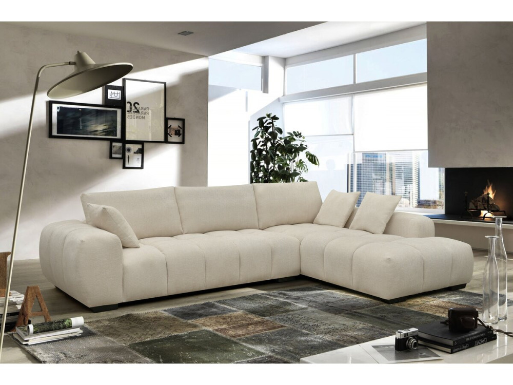 Sofá esquinero de tela “Monceau” – 3 plazas – Beige