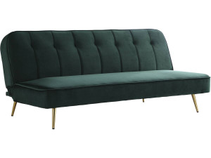 Sofá cama/clic clac terciopelo "James" - 180 x 83 x 75 cm - 3 plazas - Verde oscuro 2