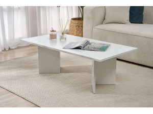 Mesa baja de madera "Sabin" 119 x 60 x 40 cm - Blanco 2