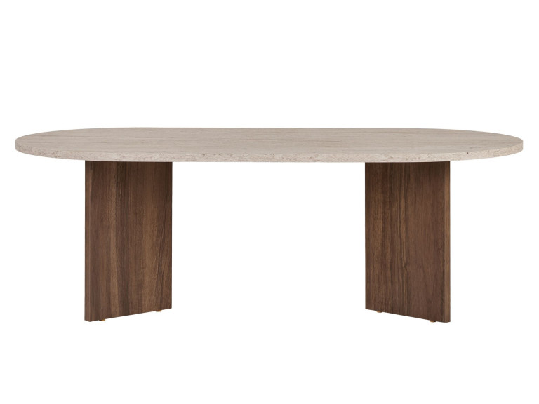 Mesa baja de madera "Sable" 119 x 60 x 40 cm - Travertino