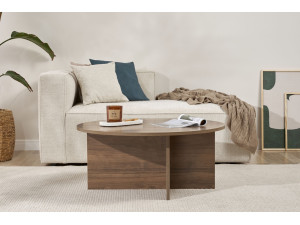 Mesa de centro de madera "Sun" - 90 x 90 x 40 cm - Nogal 2
