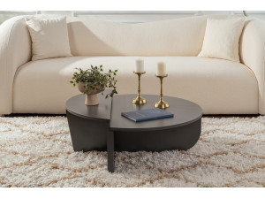 Mesa baja de madera "Orion" 90 x 60 x 30 cm - Antracita 2