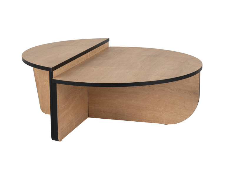 Mesa baja de madera "Orion" 90 x 60 x 30 cm - Roble miel