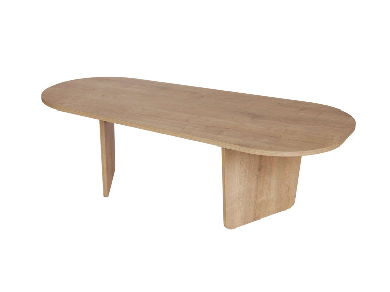 Mesa baja de madera "Ovalis" - 130 x 65 x 40 cm - Roble
