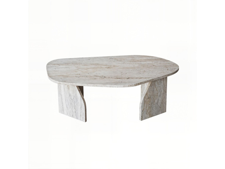 Mesa baja de madera "Rock" 100 x 60 x 35 cm - Travertino
