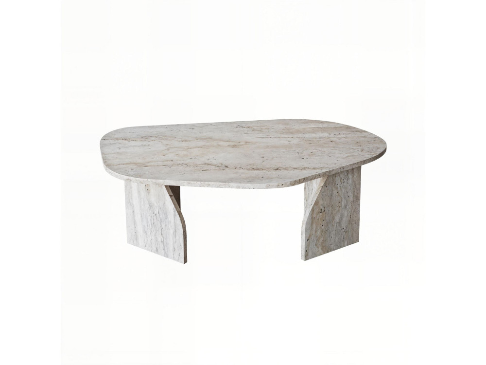 Mesa baja de madera "Rock" 100 x 60 x 35 cm - Travertino