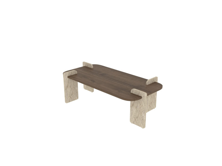 Mesa baja de madera "Leapiri" - 120 x 60 x 35 cm - Marrón