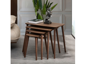 Mesa nido de madera "Luci" 4 piezas 70 x 40 x 55 cm - Nogal 2