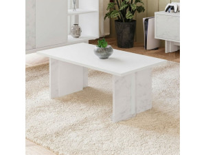 Mesa baja de madera "Ravello" - 90 x 50 x 40 cm - Blanco 2