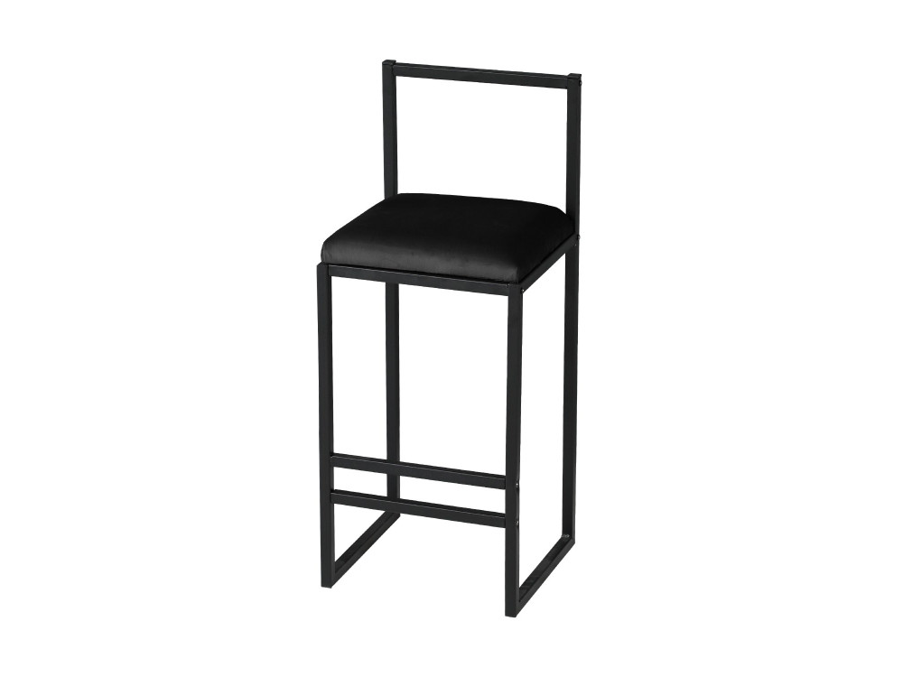 Taburete de bar metálico "Nordic" 35 x 35 x 84 cm - Negro