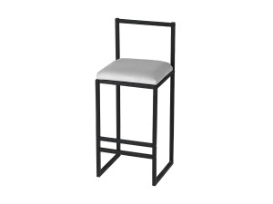 Taburete de bar metálico "Nordic" 35 x 35 x 84 cm - Crema
