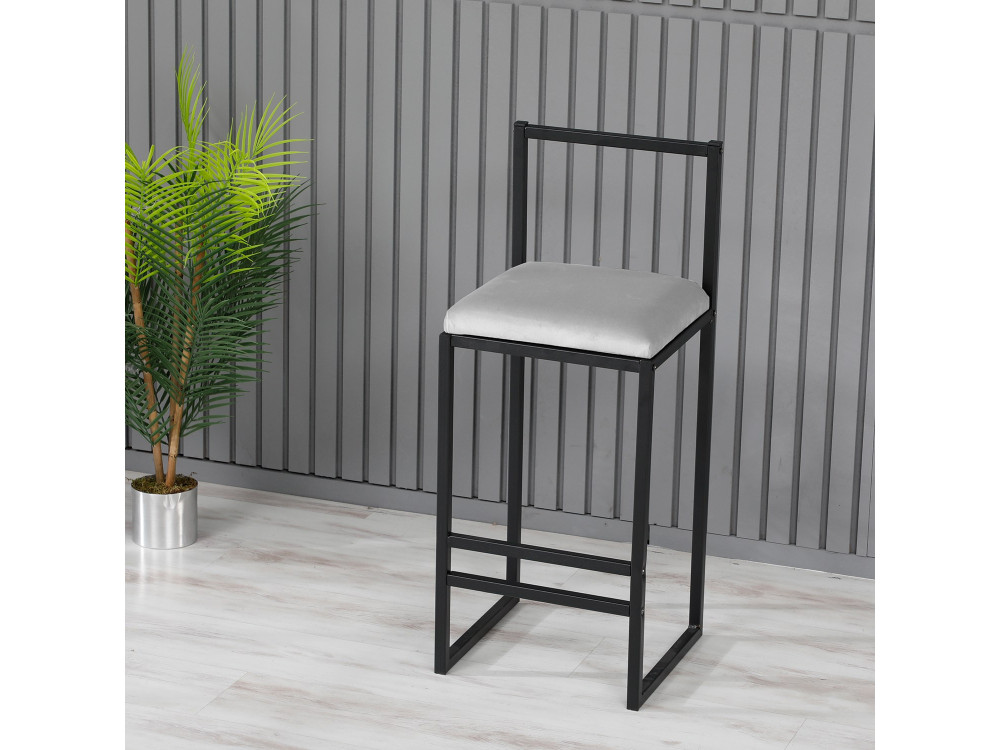 Taburete de bar metálico "Nordic" 35 x 35 x 84 cm - Crema