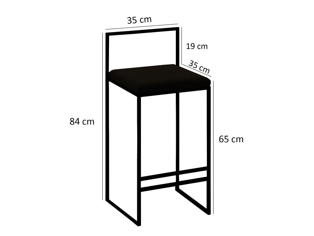 Taburete de bar metálico "Nordic" 35 x 35 x 84 cm - Crema