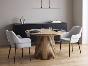 Lote de 2 sillas de comedor "Jade" con reposabrazos - Gris claro 2