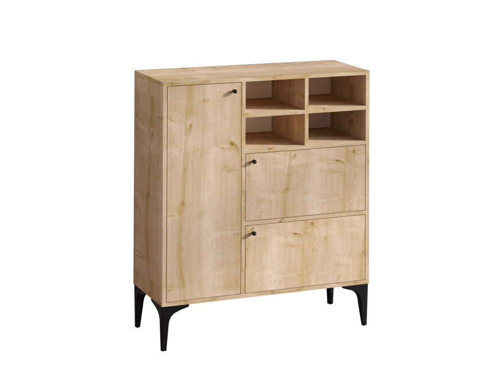 Aparador de madera "Ewa" - 100 x 35 x 125 cm - Roble zafiro