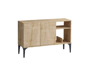 Aparador de madera "Oscar" - 120 x 40 x 80 cm - Roble Zafiro Negro