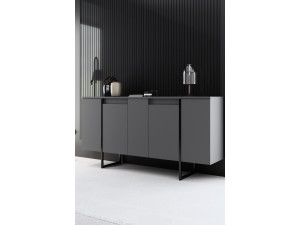 Aparador de madera "Luxe" - 160 x 35 x 80 cm - Gris antracita 2