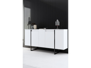 Aparador de madera "Luxe" - 160 x 35 x 80 cm - Blanco 2